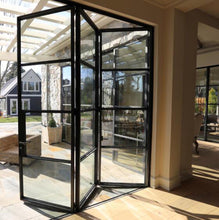 Load image into Gallery viewer, Notus Panel Aluminum Black Bi-fold Doors