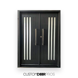 Alta double doors with slim frosted glass